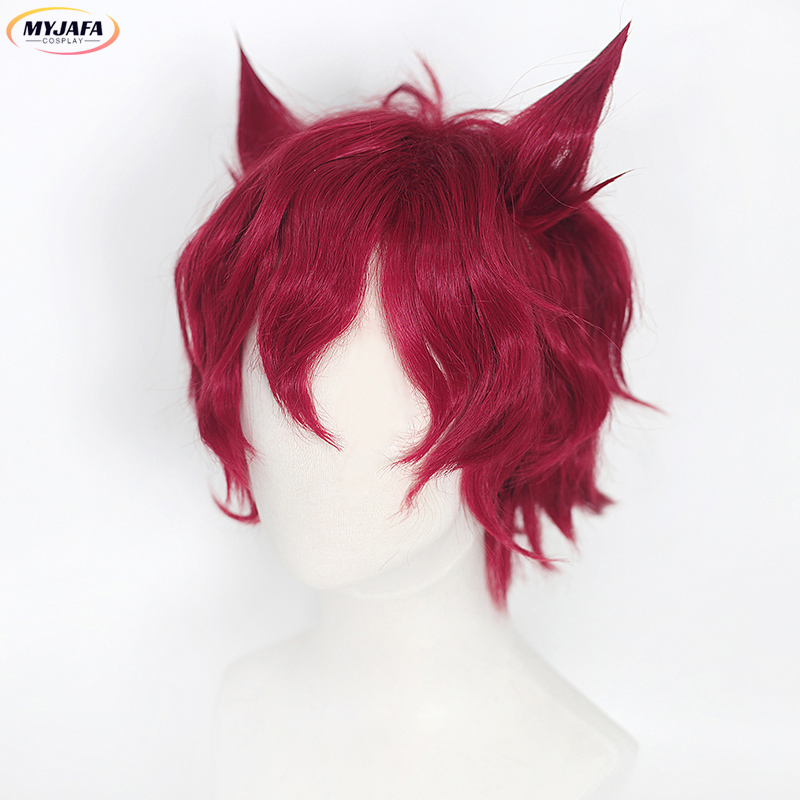 Anime Cosplay With Red Hair - Sett Cosplay Wig Game LOL Heartsteel