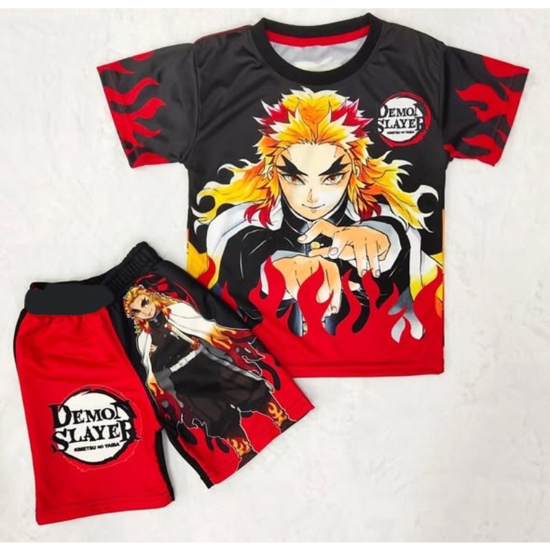 Cosplay Anime Zenitsu - Demon Slayer Kids T-shirt Shorts Set