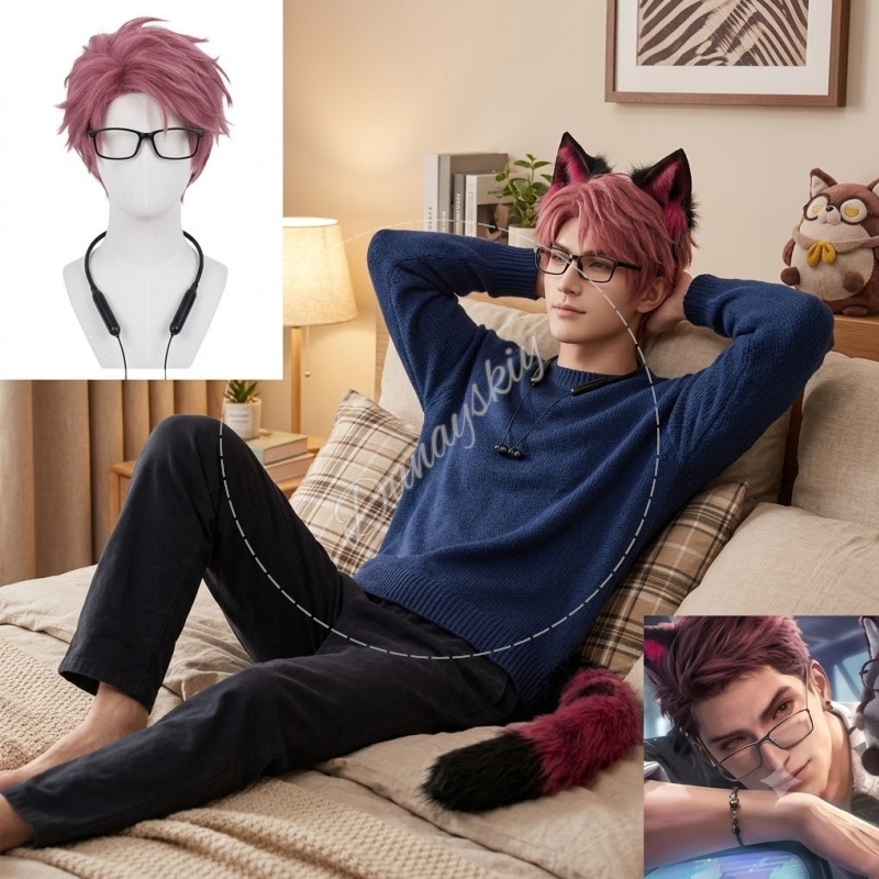 Anime Cosplay Glasses - Valko Cosplay Glasses Earphones Set Wolf