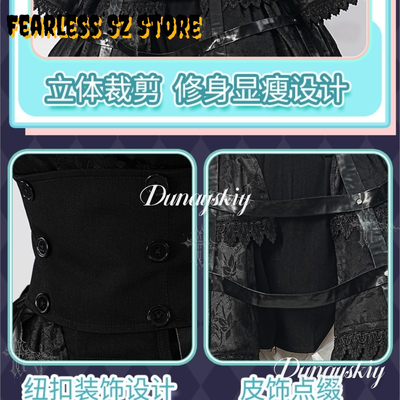 Girl Gothic Dress Halloween Ca - Anime Cosplay Black Girl 评论和价格