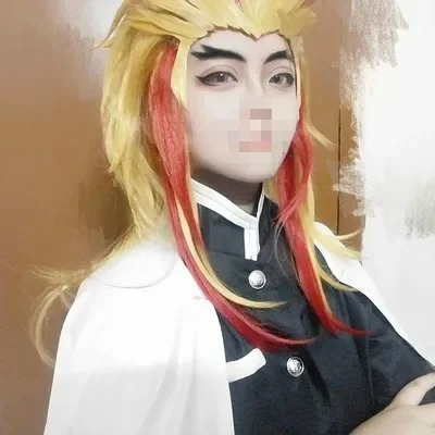Rengoku Kyoujurou Wig Kimetsu  - Anime Cosplay With Red Hair 评论和价格