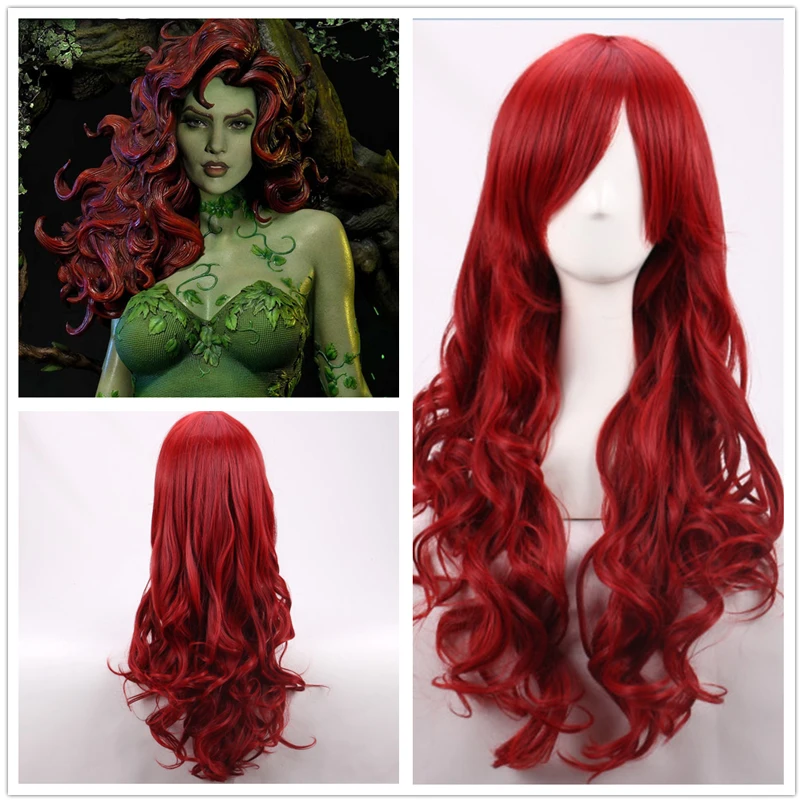 70cm Dark Red Long Wavy Heat R - Anime Cosplay With Red Hair 评论和价格