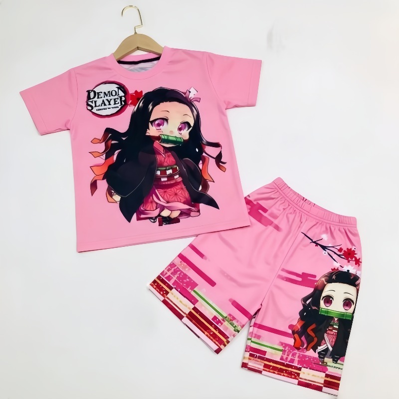 Demon Slayer Kids T-shirt Shor - Cosplay Anime Zenitsu 评论和价格