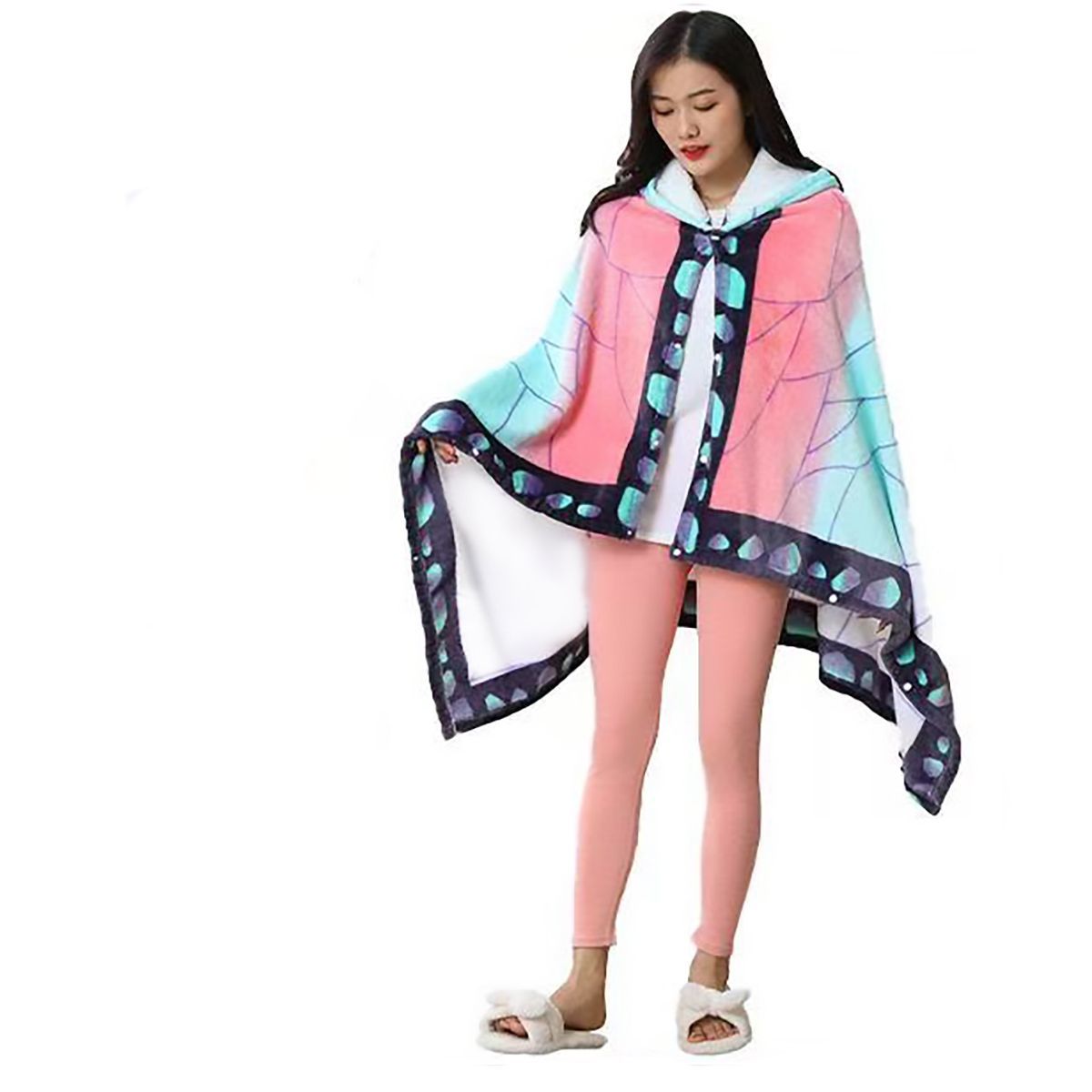 Anime Flannel Blanket Hoodie S - Cosplay Anime Zenitsu 评论和价格