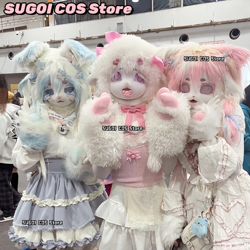 aBcSCS*Fursuit Head Kigurumi C - Anime Cosplay Cat 评论和价格