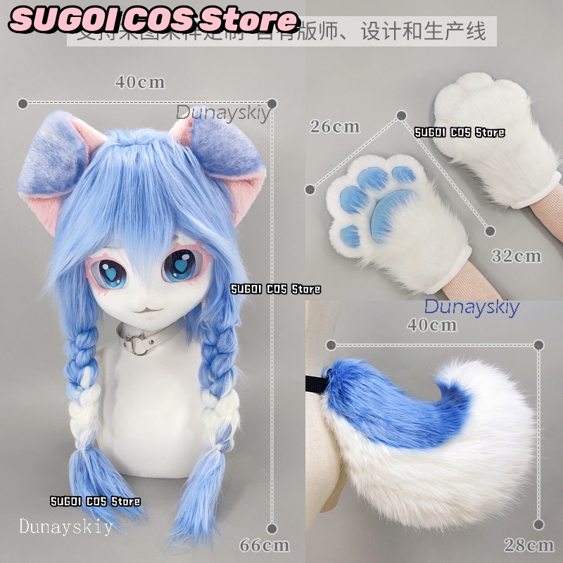 aBcSCS*Fursuit Head Kigurumi C - Anime Cosplay Cat 评论和价格