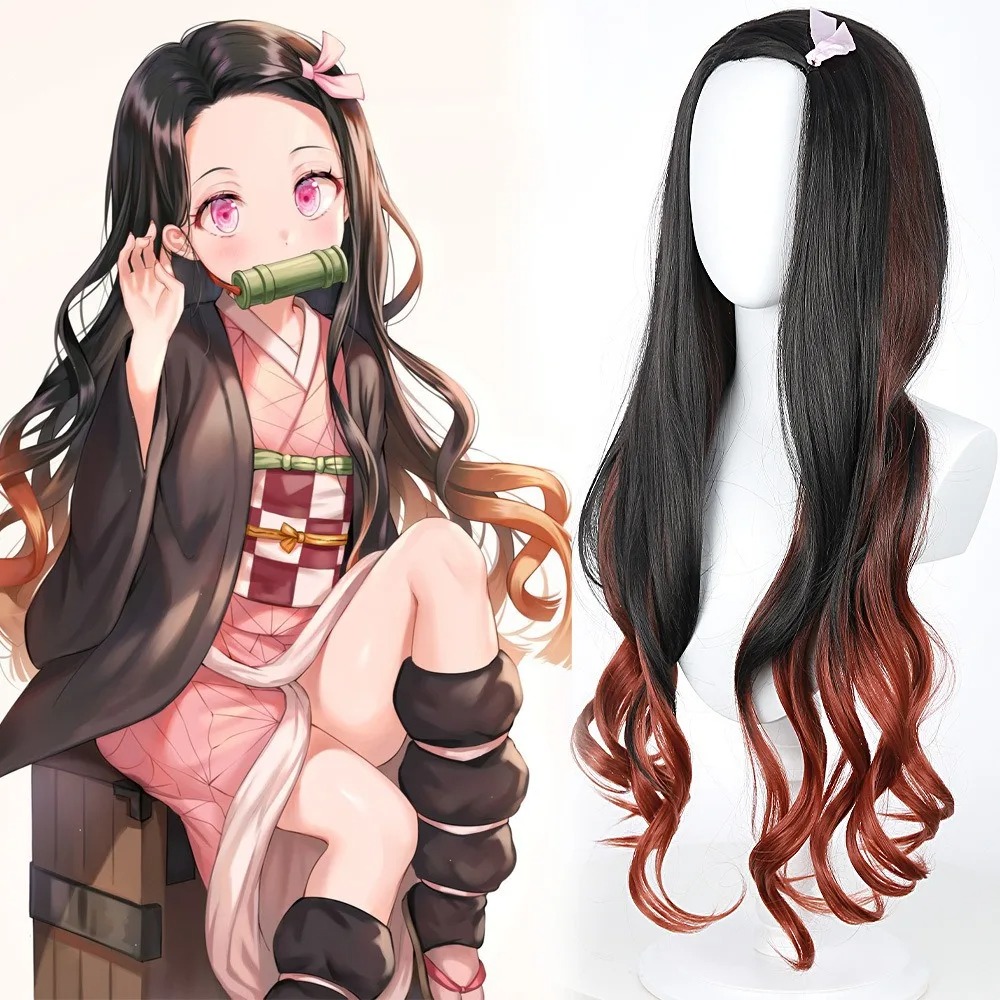 Black Dark Red Gradient Color  - Anime Cosplay With Red Hair 评论和价格