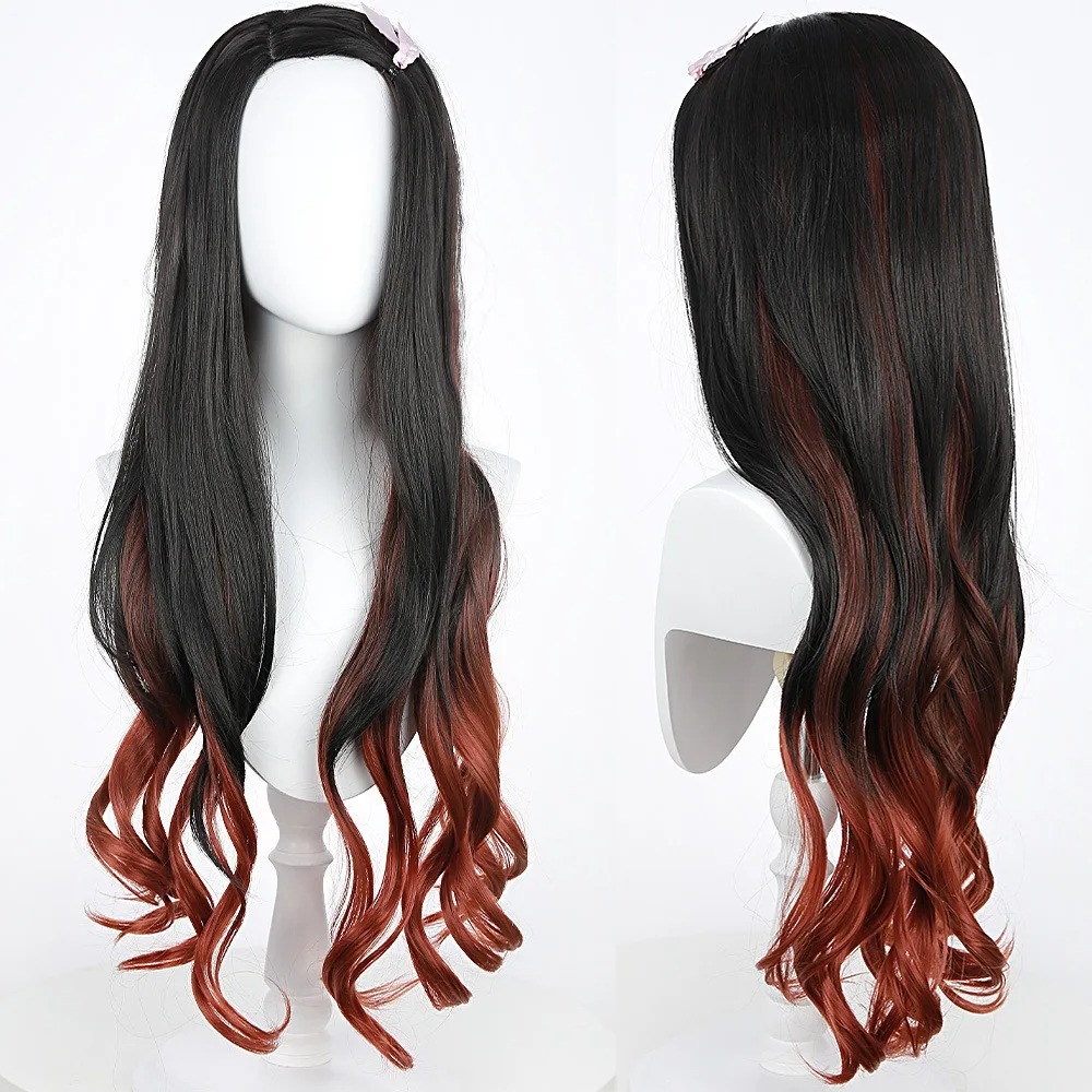 Black Dark Red Gradient Color  - Anime Cosplay With Red Hair 评论和价格