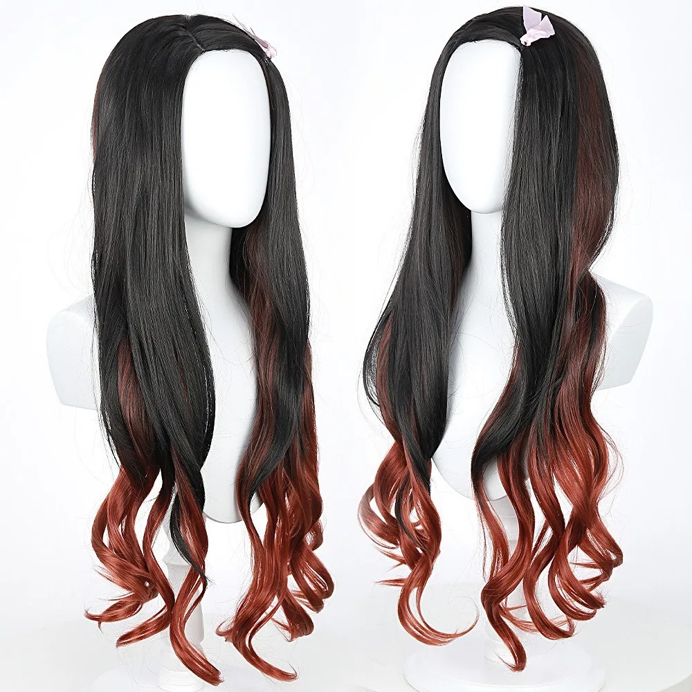 Black Dark Red Gradient Color  - Anime Cosplay With Red Hair 评论和价格